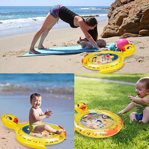 Tummy Time Water Play mat Baby & Toddlers Inflatable PVC Fun time Playmat Summer - Picture 8 of 12